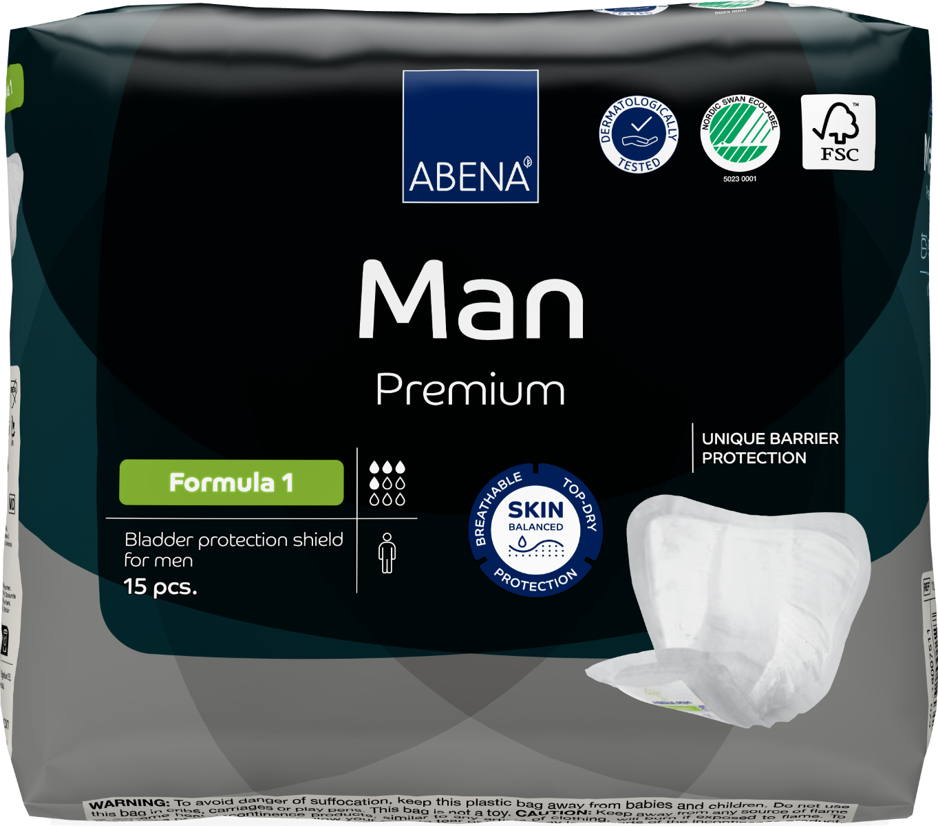 Abena Man Formula 1 Guards Adult Incontinence Male Guards & Shields-9:x11.5"