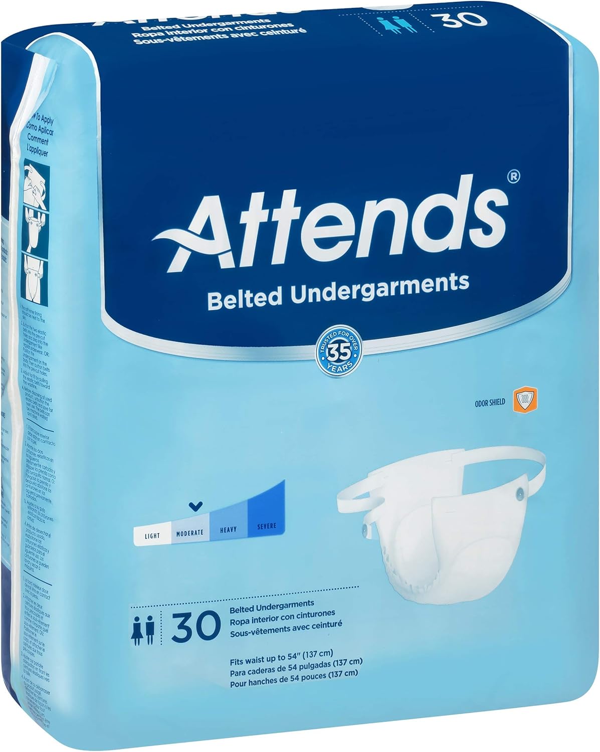 Attends Belted Undergarments Adult Incontinence Bladder Control Pad