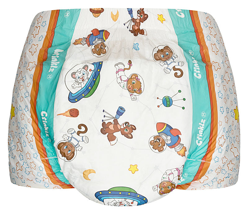 Crinklz (Astronaut) Adult Diaper Brief for Incontinence