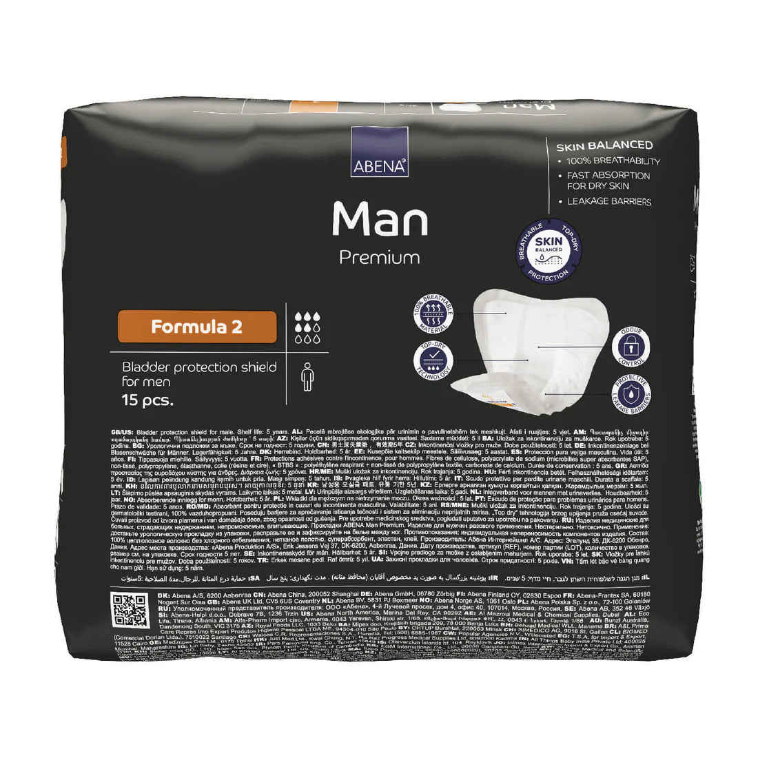 Abena Man Formula 2 Male Incontinence Guards -9"x11.5"