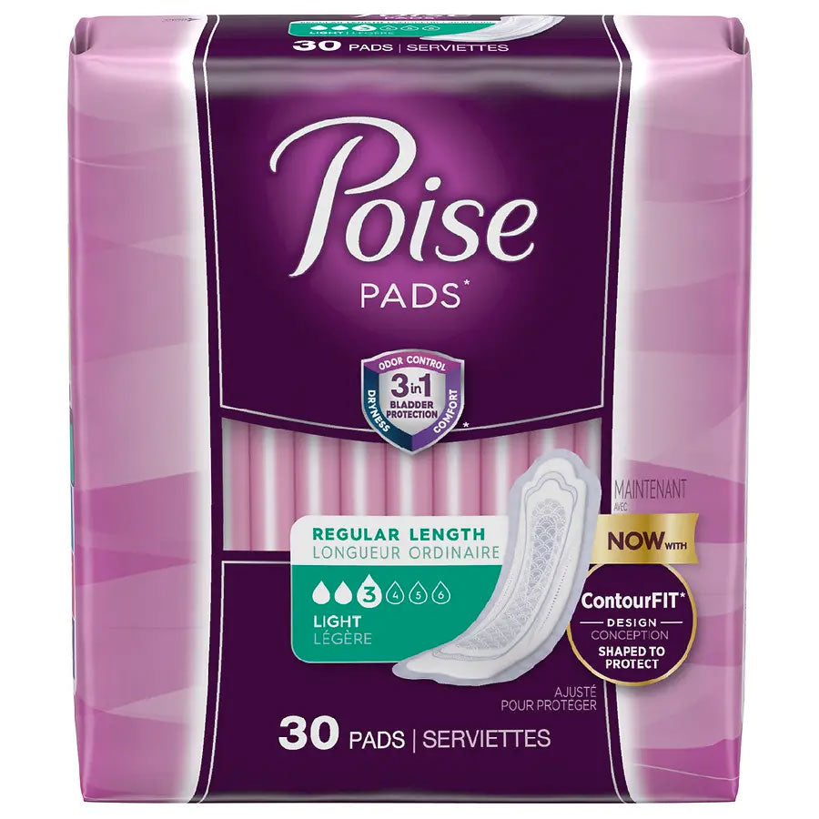 Poise Light Adult Incontinence Bladder Control Pad - 9.3 Inch