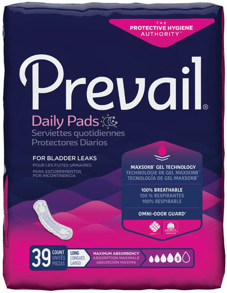 Prevail Maximum Long Adult Incontinence Bladder Control Pad - 13 Inch