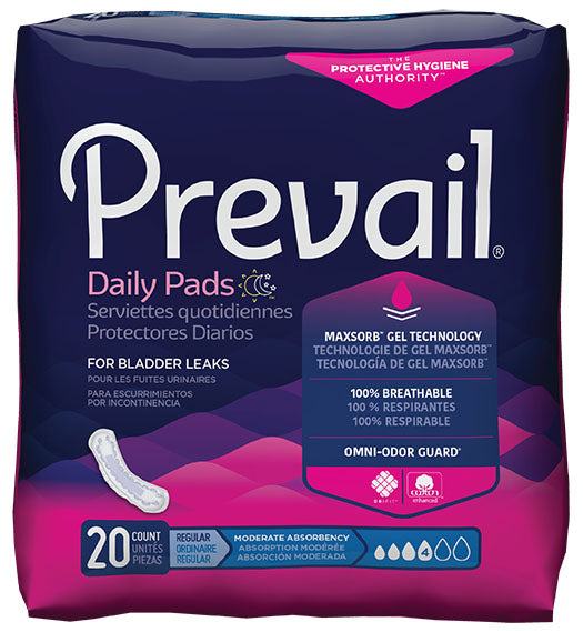 Prevail Moderate Long Adult Incontinence Bladder Control Pad - 11 Inch