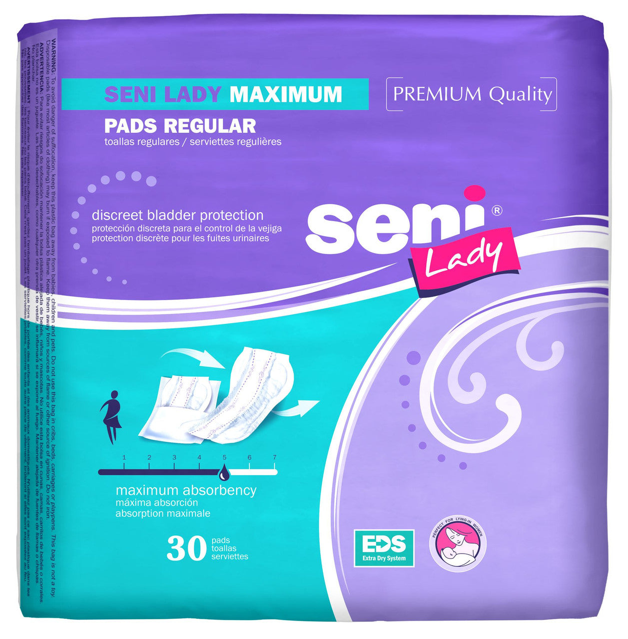 Seni Lady Maximum Regular Adult Incontinence Bladder Control Pad - 11 Inch