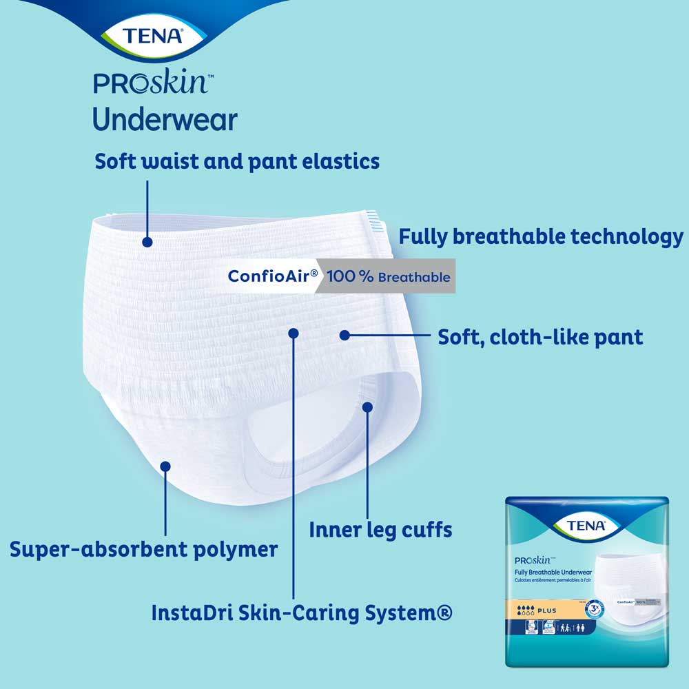 TENA Proskin Plus Protective Adult Incontinence Pullup Diaper